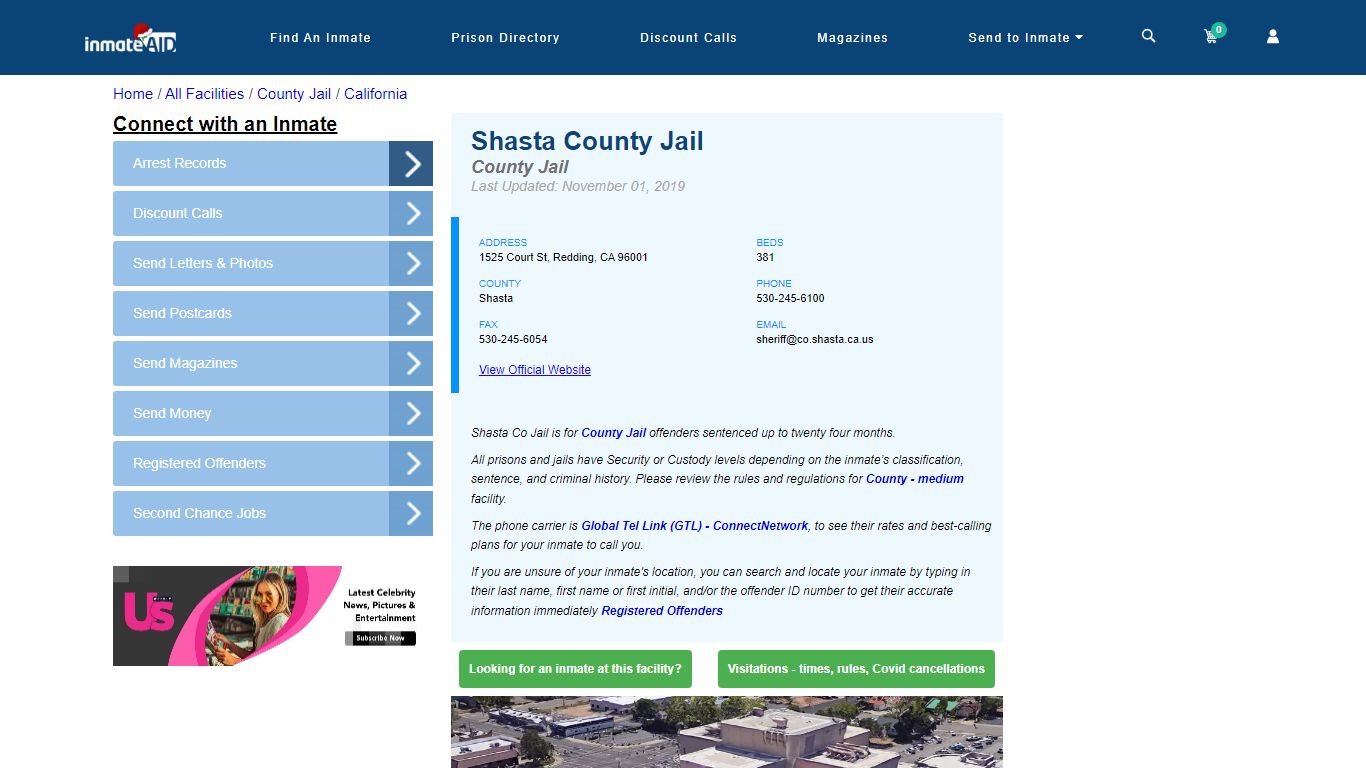 Shasta County Jail - Inmate Locator - Redding, CA
